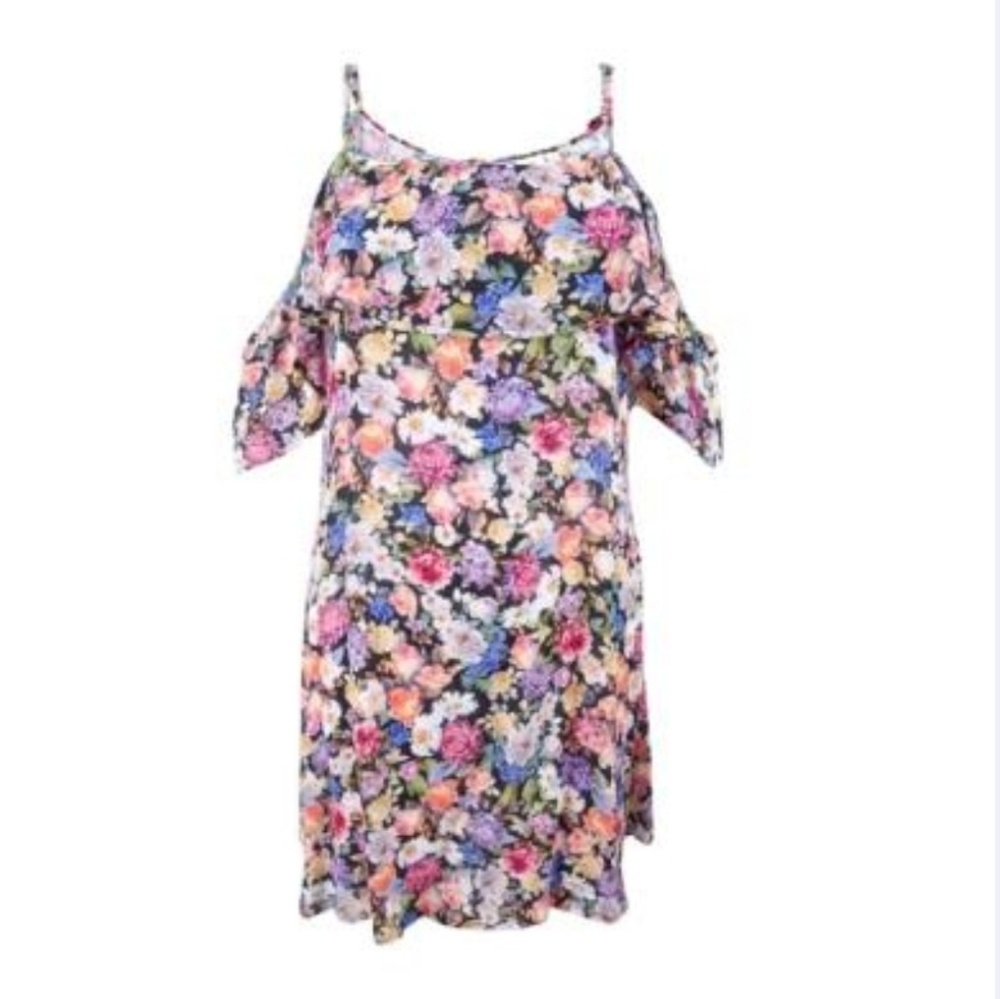 NWT Lucky Brand Floral-Print Cold shoulder coverup